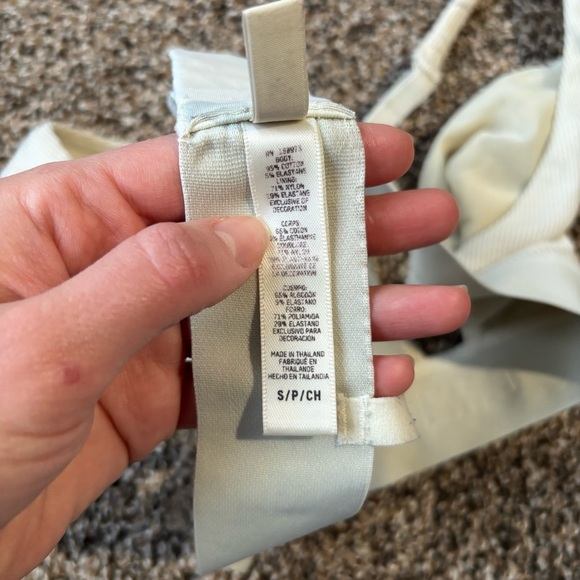 Skims Cotton Rib Plunge Bralette Bone - Picture 5 of 6